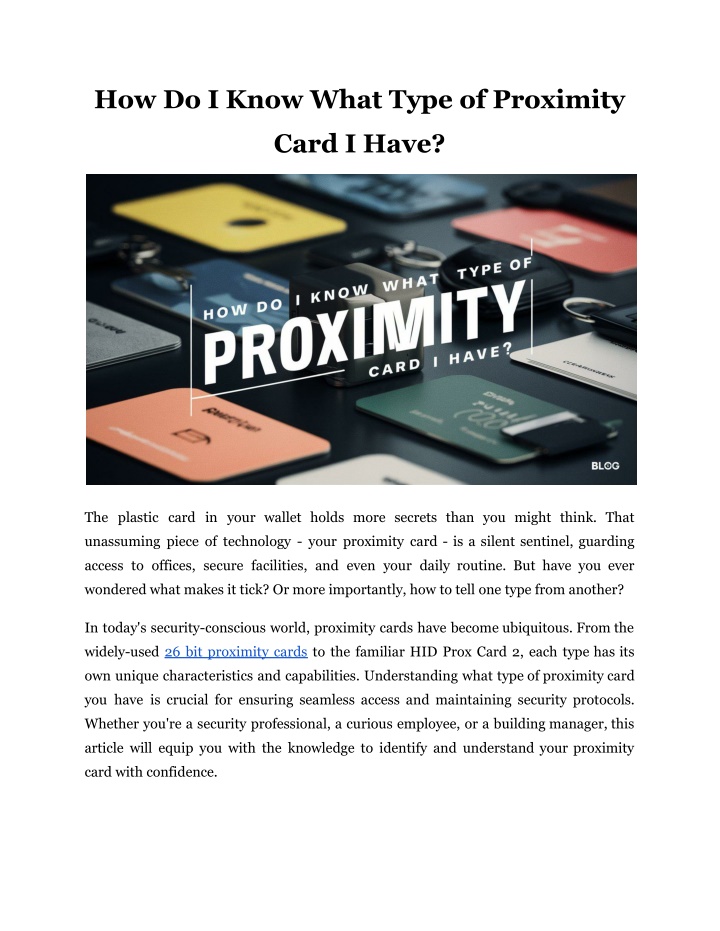 how do i know what type of proximity n.w
