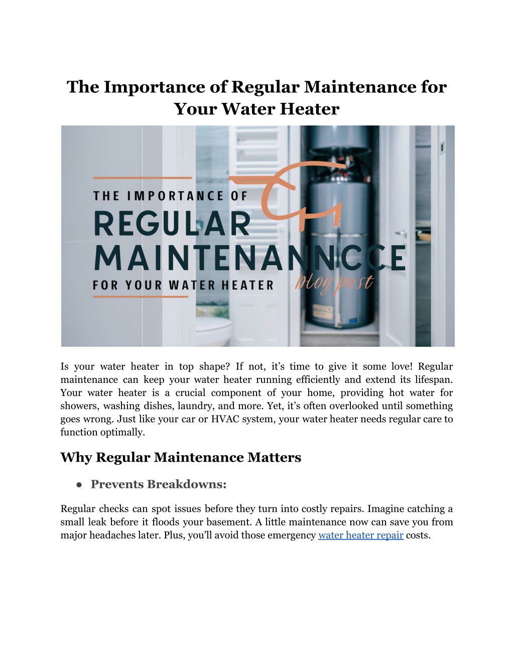 the importance of regular maintenance for your l.w