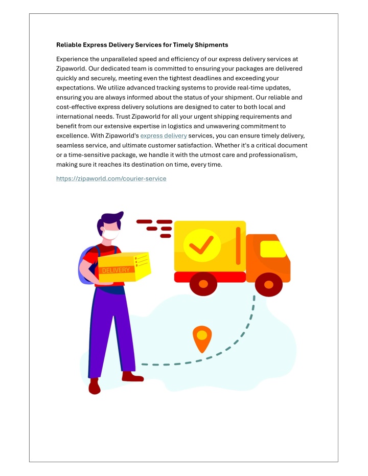 reliable express delivery services for timely n.w