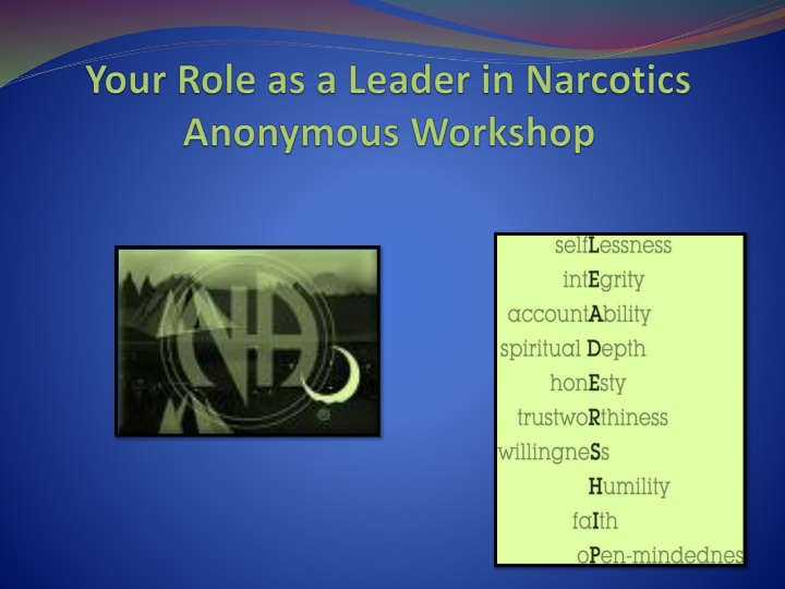 Leadership Roles in NA Service Structure