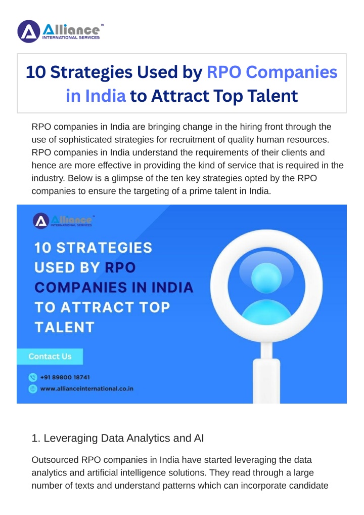 10 strategies used by rpo companies in india n.w