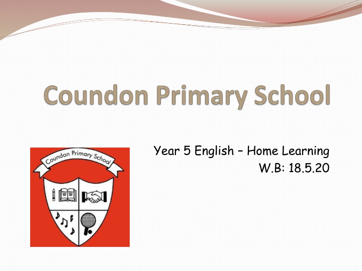Year 5 English Home Learning Week: 18.5.20