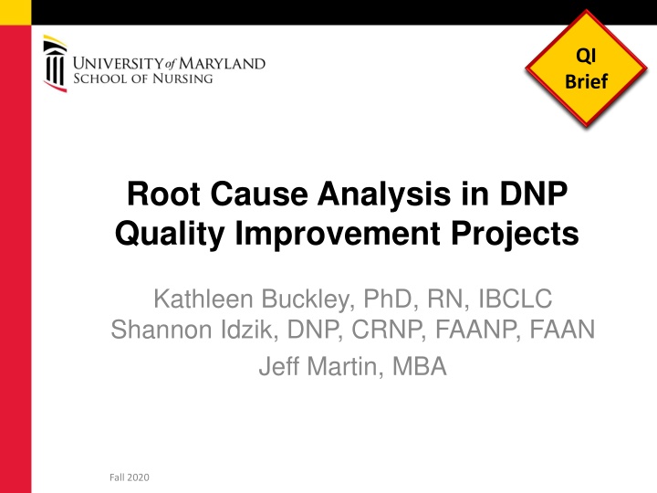 Root Cause Analysis in Quality Improvement Projects
