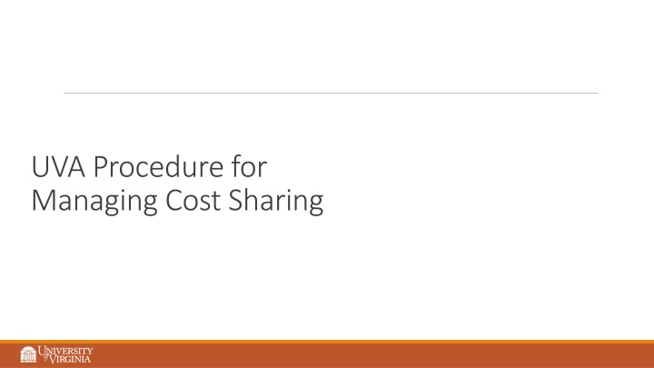 UVA Procedure for Managing Cost Sharing