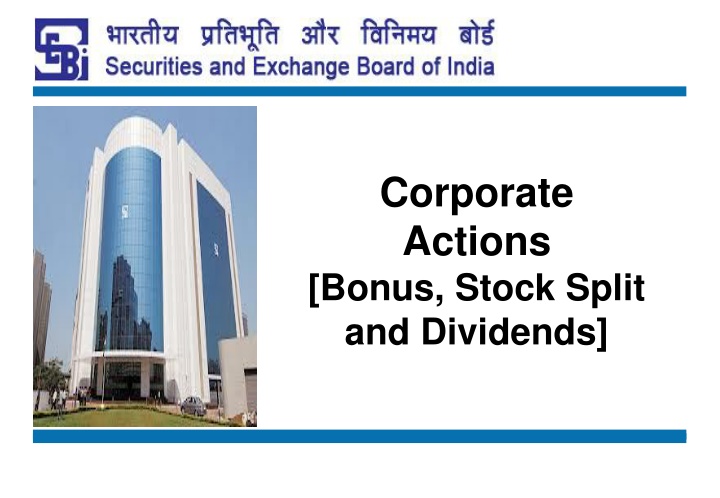 Corporate Actions: Bonus, Stock Split, and Dividends