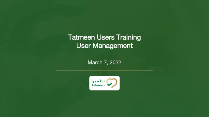 Tatmeen Users Training - User Registration Process Overview