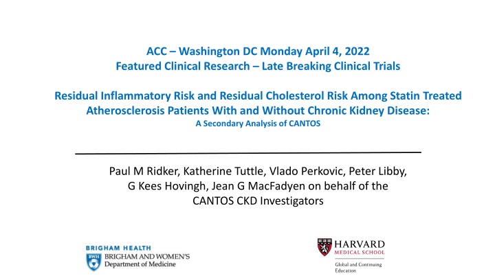 Residual Inflammatory and Cholesterol Risks in Atherosclerosis Patients