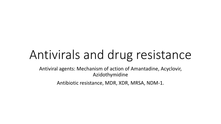Antivirals and Drug Resistance in Microbiology