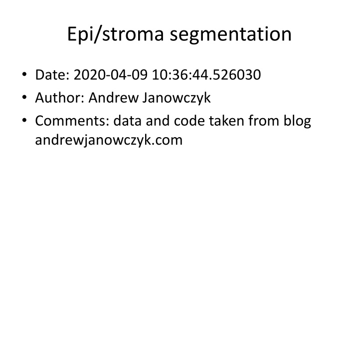 Analysis of Epi/Stroma Segmentation with High Pixel Agreement Rates