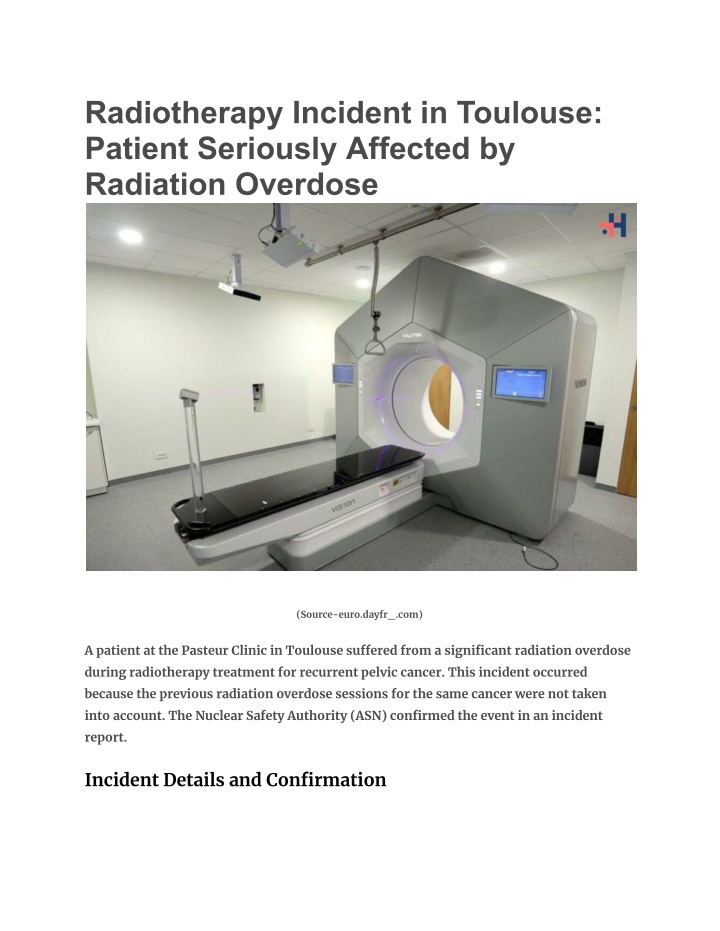 radiotherapy incident in toulouse patient n.w