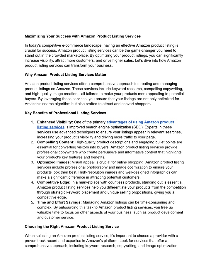 maximizing your success with amazon product n.w