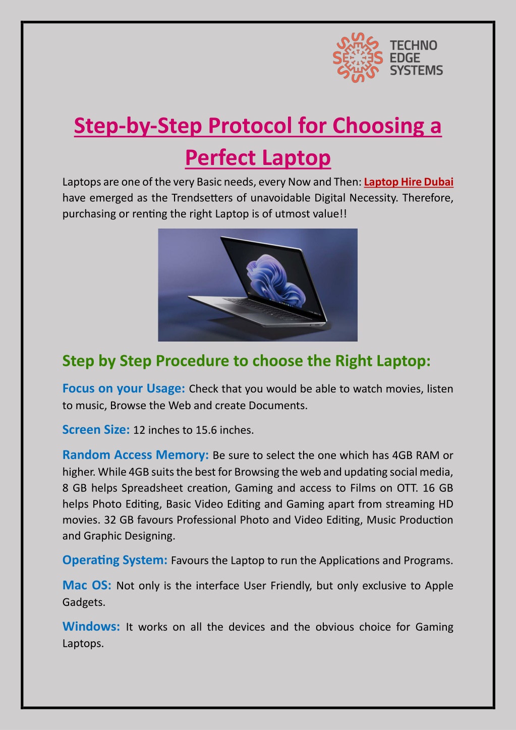 step by step protocol for choosing a perfect l.w