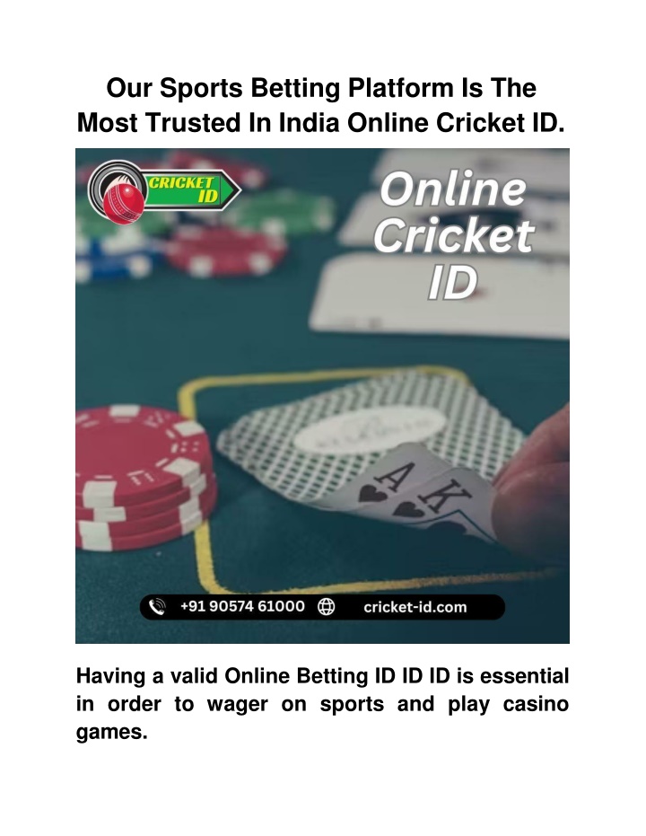 Our Sports Betting Platform Is The Most Trusted In India Online Cricket ID