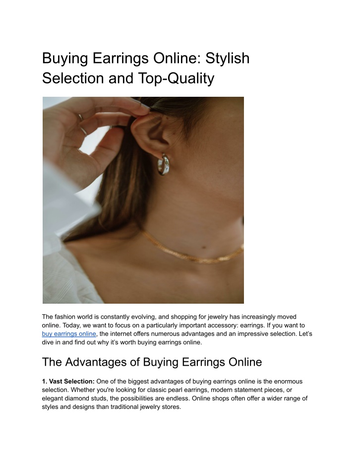 buying earrings online stylish selection n.w