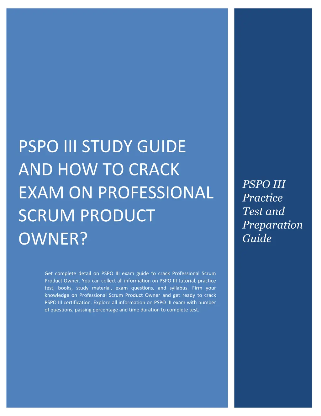 pspo iii study guide and how to crack exam n.