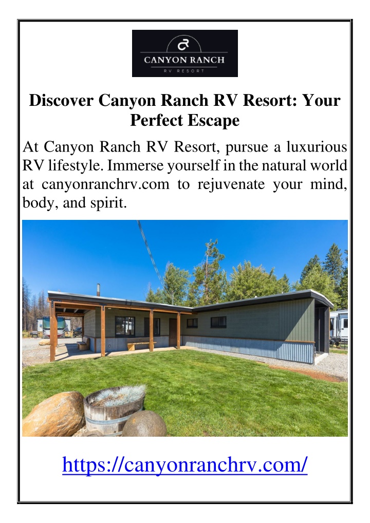 discover canyon ranch rv resort your perfect n.w