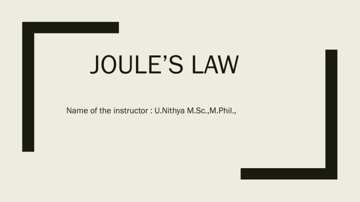 Joule's Law and Gas Expansion Processes