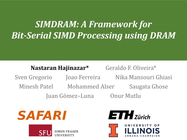 SIMDRAM: An End-to-End Framework for Bit-Serial SIMD Processing Using DRAM