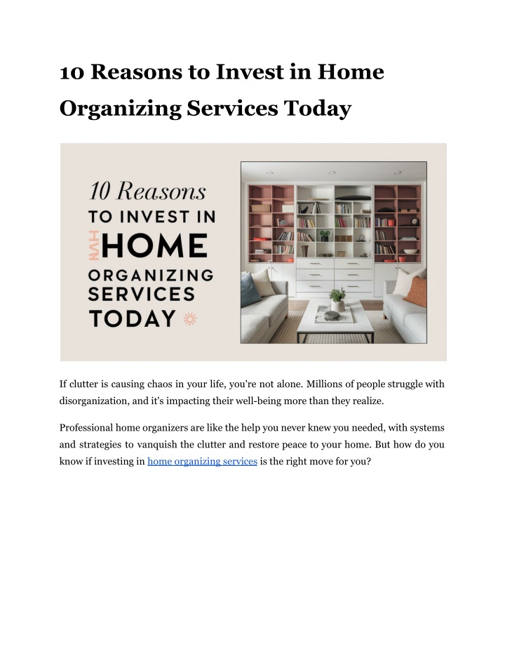 10 reasons to invest in home n.w