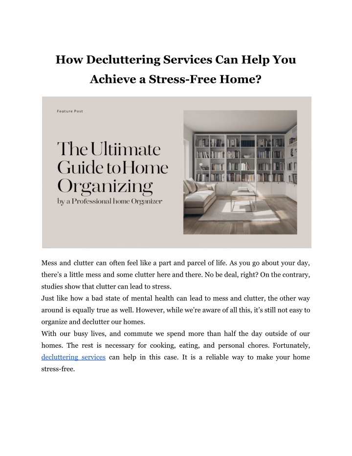 how decluttering services can help you n.w
