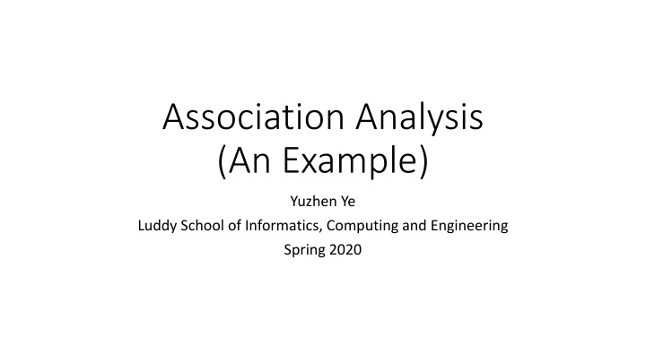 Association Analysis in Data Mining