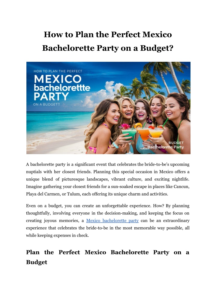 how to plan the perfect mexico n.w
