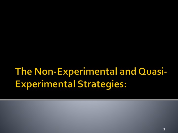 Nonexperimental and Quasi-experimental Studies