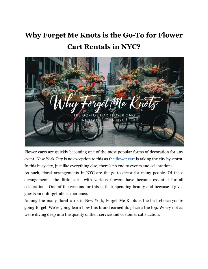why forget me knots is the go to for flower n.w
