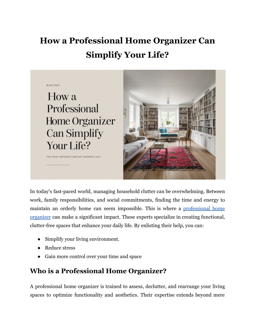 how a professional home organizer can l.w