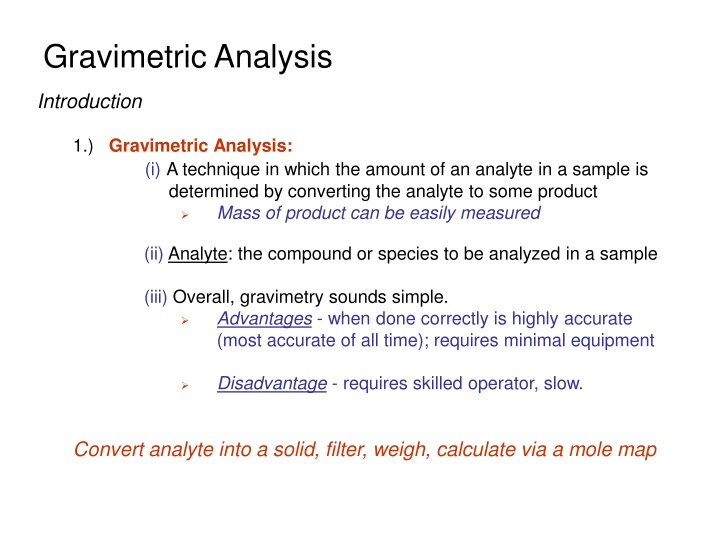 Gravimetric Analysis in Chemistry