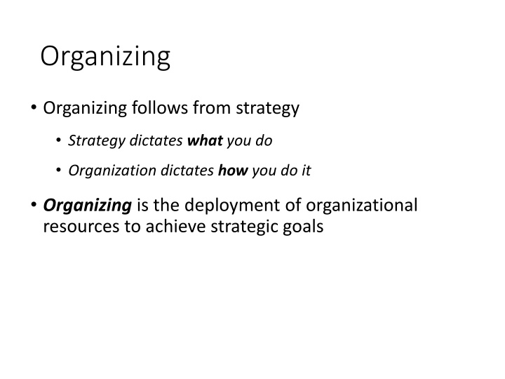 Organizing in Management