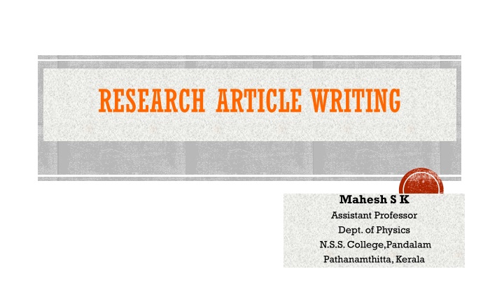 Guide to Effective Research Article Writing