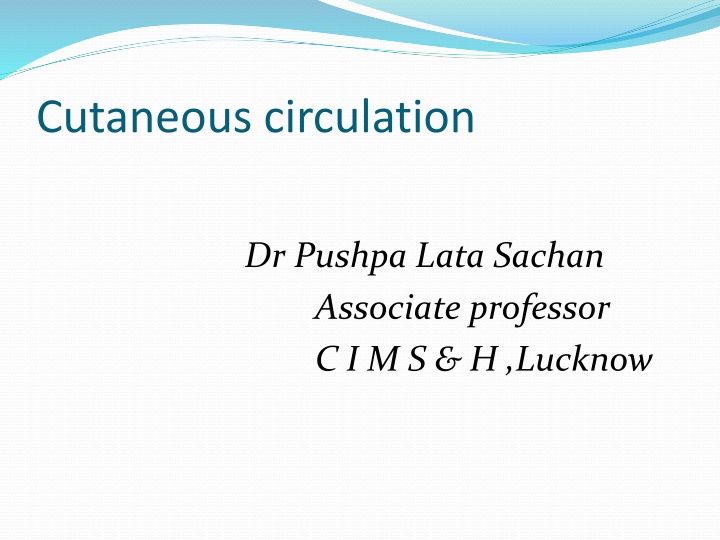 Cutaneous Circulation and Blood Supply in Different Body Regions