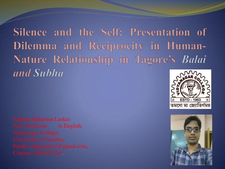 Nature and Human Relationships in Texts by Tagore