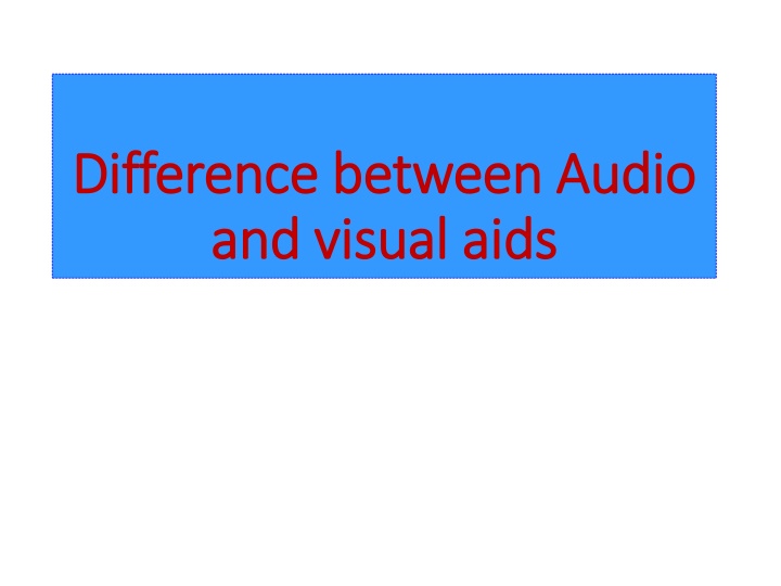 The Difference Between Audio and Visual Aids