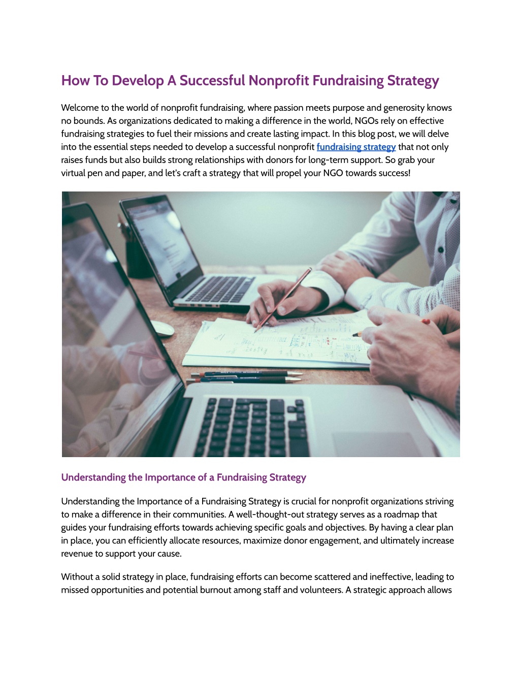 how to develop a successful nonprofit fundraising l.w