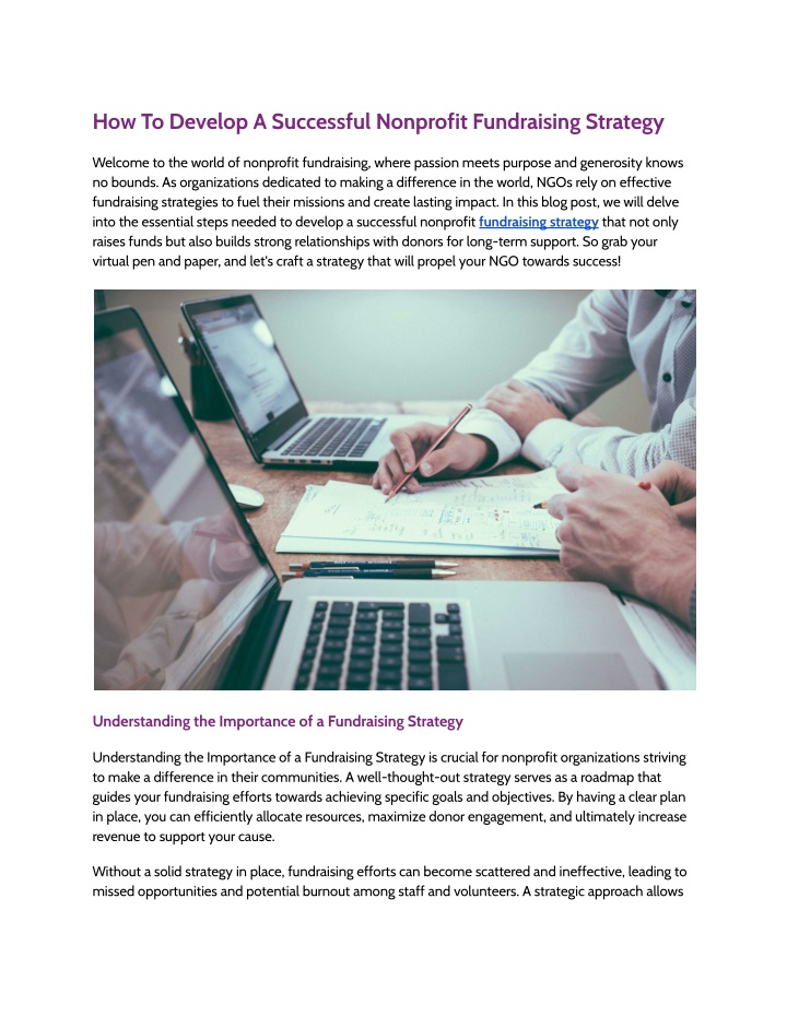 how to develop a successful nonprofit fundraising n.w