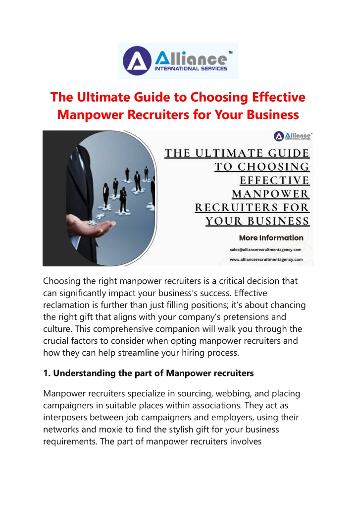 the ultimate guide to choosing effective manpower n.w