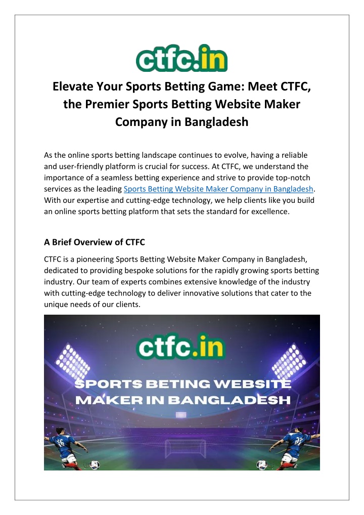 elevate your sports betting game meet ctfc n.w