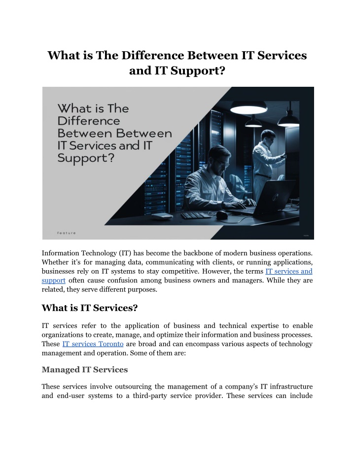 what is the difference between it services n.w