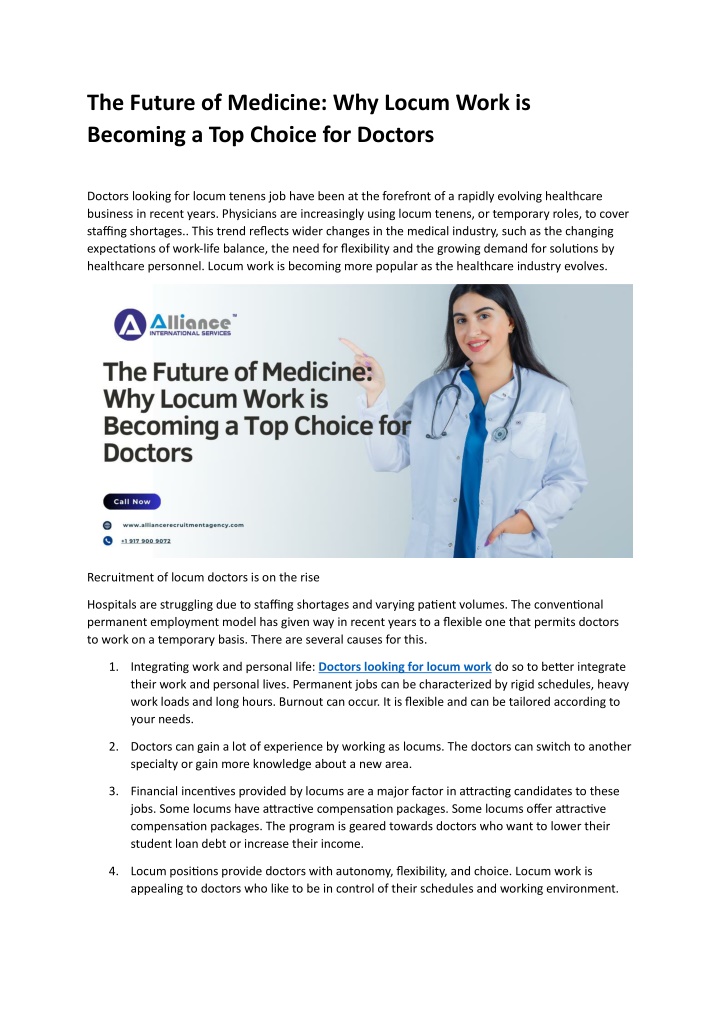 the future of medicine why locum work is becoming n.w