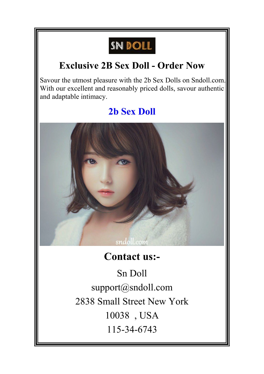 exclusive 2b sex doll order now l.w