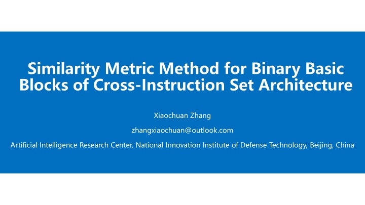 Binary Basic Block Similarity Metric Method in Cross-Instruction Set Architecture