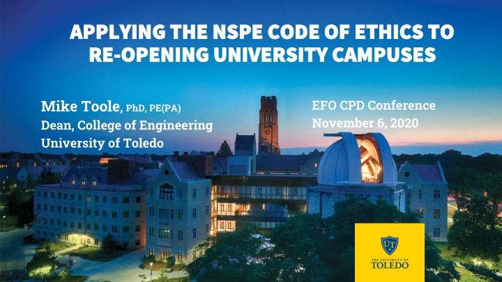 Applying the NSPE Code of Ethics to Re-Opening University Campuses