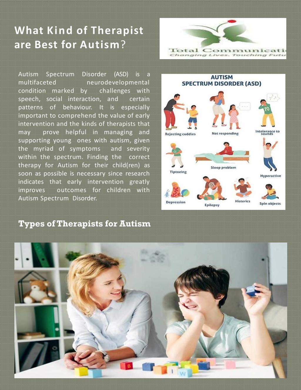 what kind of therapist are best for autism l.w