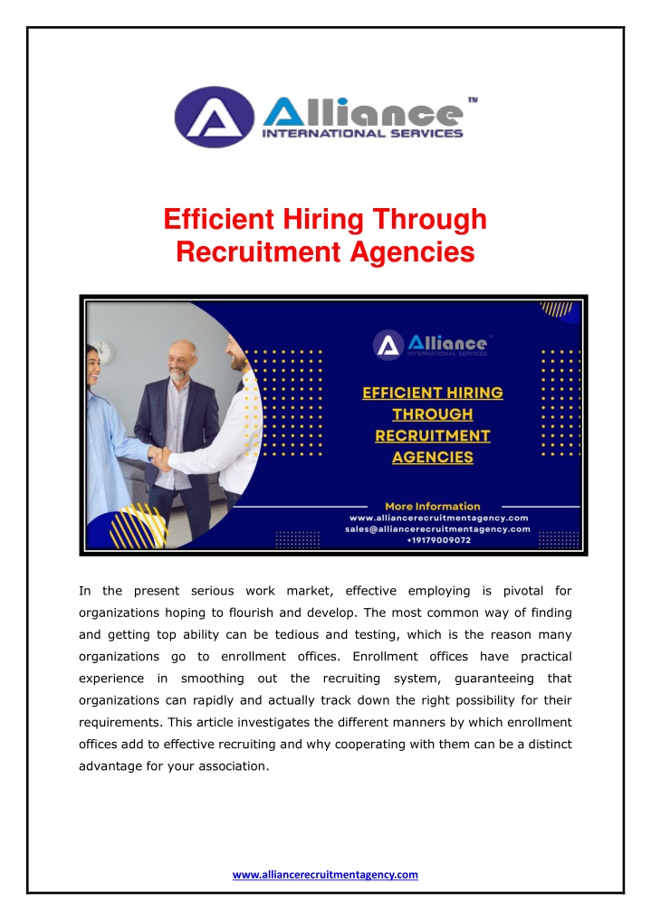 efficient hiring through recruitment agencies n.w