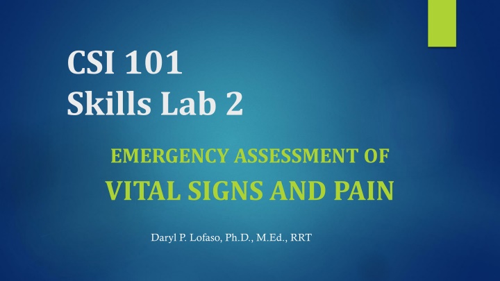 Emergency Assessment of Vital Signs and Pain: A Comprehensive Guide