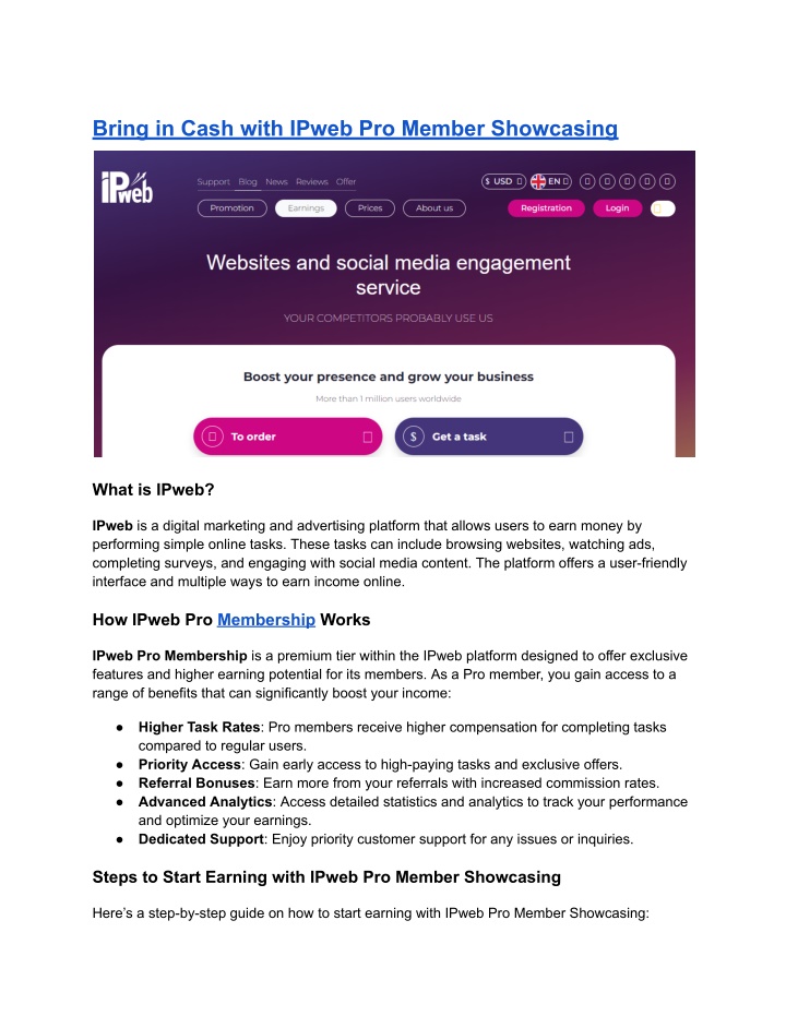 bring in cash with ipweb pro member showcasing n.w