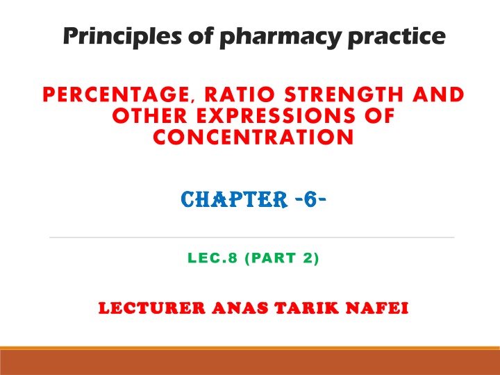 Pharmacy Concentration Expressions Explained