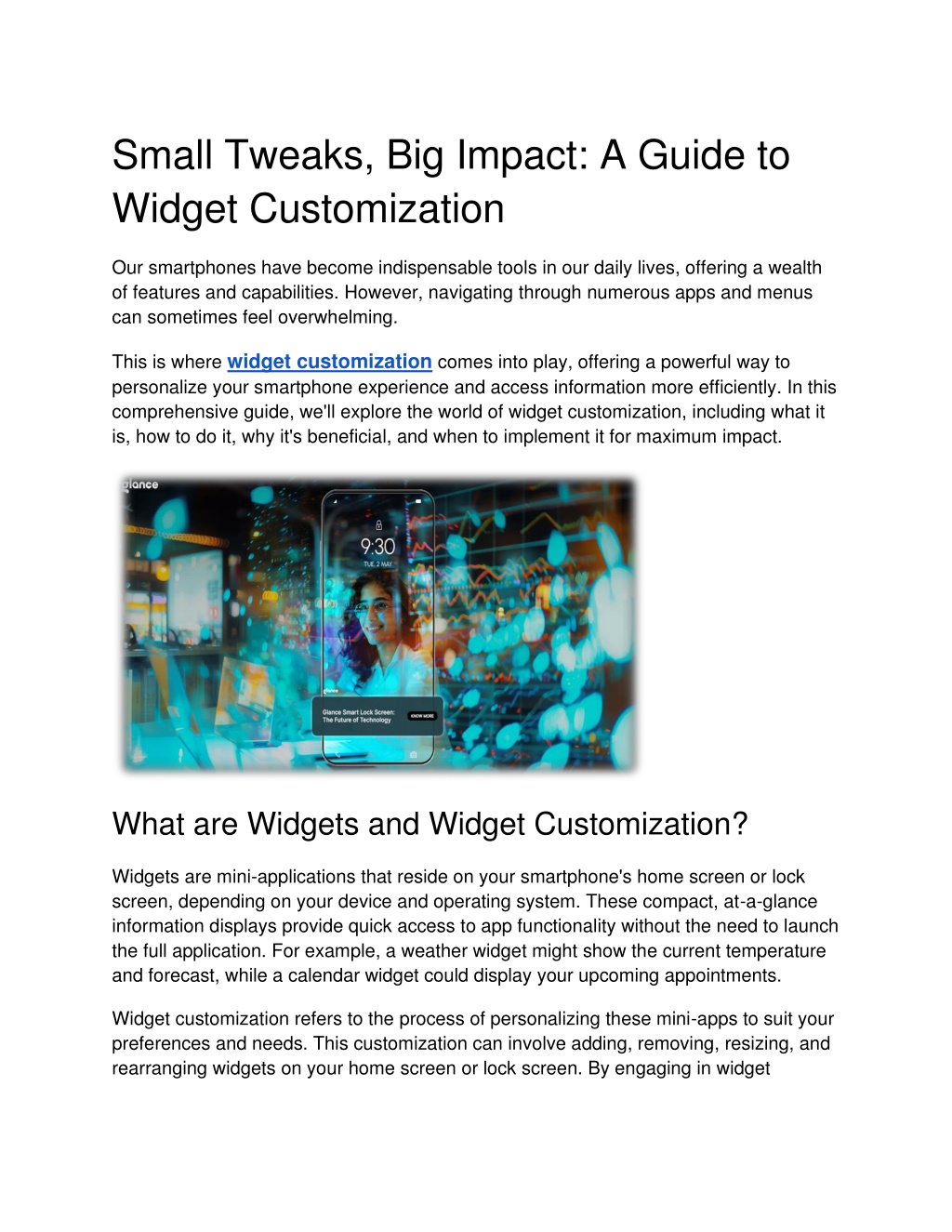 small tweaks big impact a guide to widget l.w